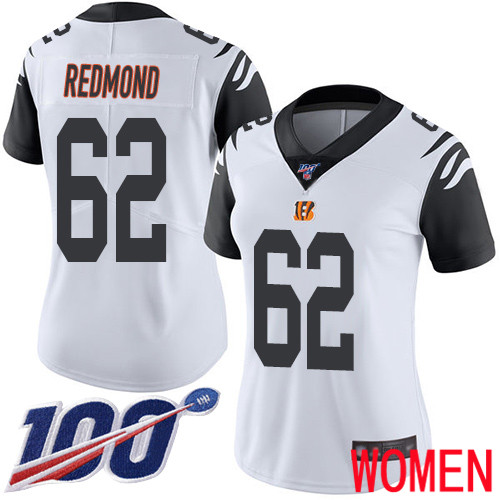 Cincinnati Bengals Limited White Women Alex Redmond Jersey NFL Footballl #62 100th Season Rush Vapor Untouchable->cincinnati bengals->NFL Jersey